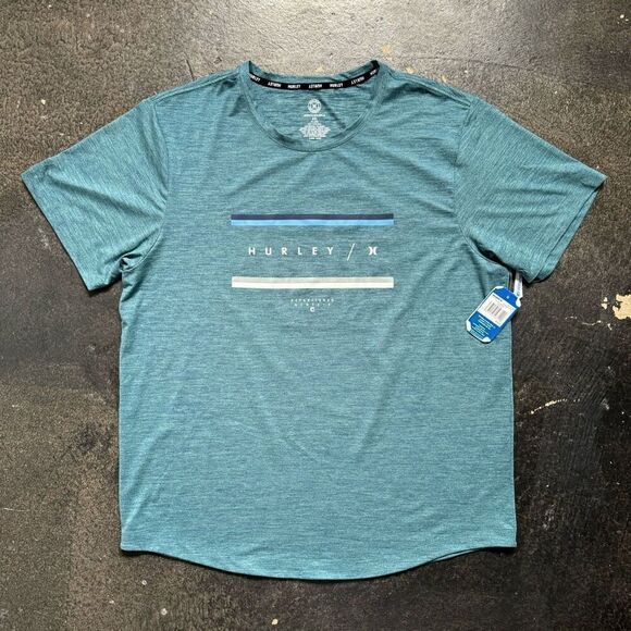 NWT Hurley Men’s Short Sleeve T-Shirt Size 2XL Polyester Blend Essential Stretch - Picture 1 of 11